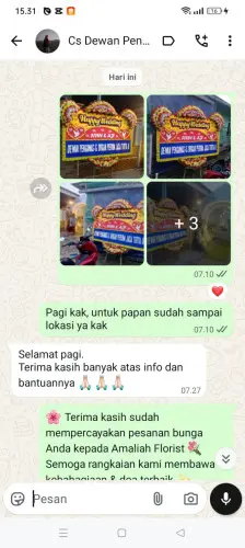 Testimonial Papan Bunga Pernikahan sukasenang